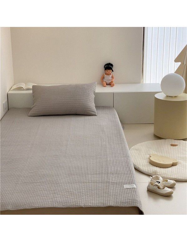 Class A 60 Thread Count Cotton Light Luxury Children's Pure Color Simple Bed Cover Soft and Skin friendly Dry Board Pure Color Quilting Washing