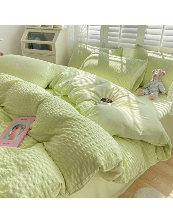 Waffle quilt cover one piece 150x200x230cm washable cotton single quilt cover ins air dormitory single quilt 1.8m
