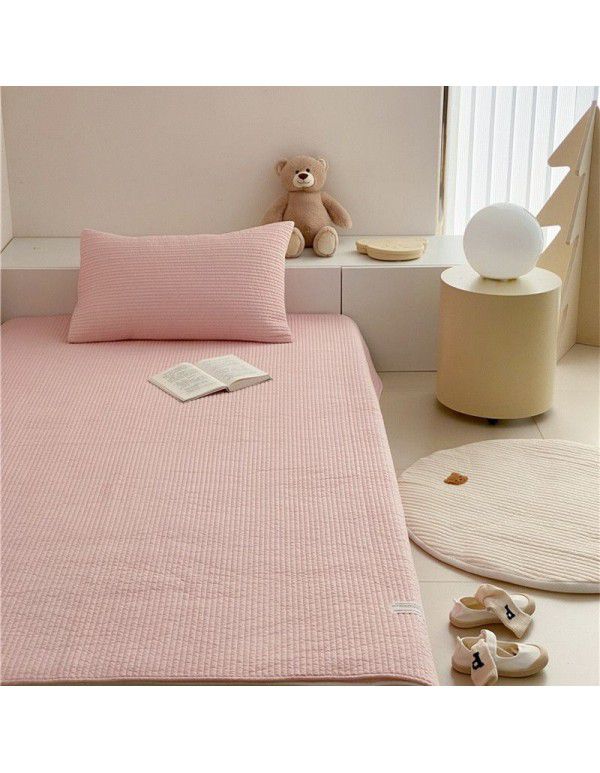 Class A 60 Thread Count Cotton Light Luxury Children's Pure Color Simple Bed Cover Soft and Skin friendly Dry Board Pure Color Quilting Washing