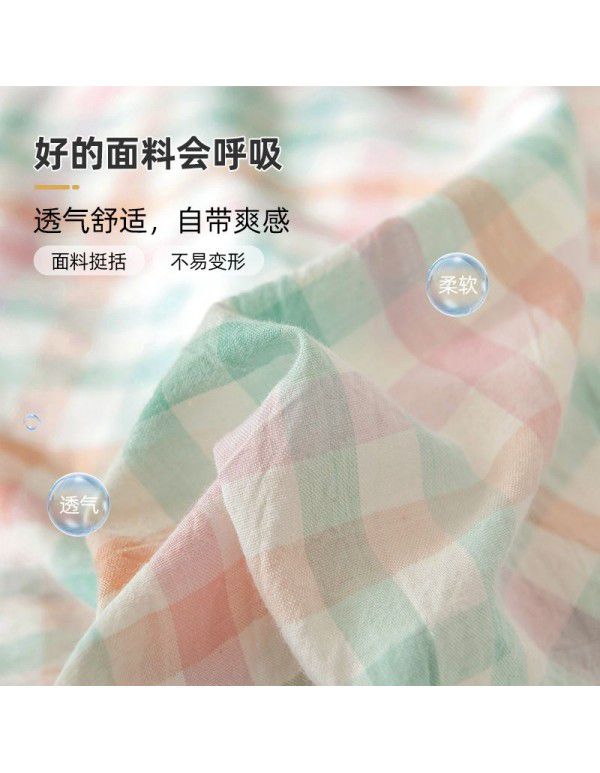Korean version brushed single quilt cover single quilt quilt cover student dormitory washable cotton bed sheet women's four piece quilt cover