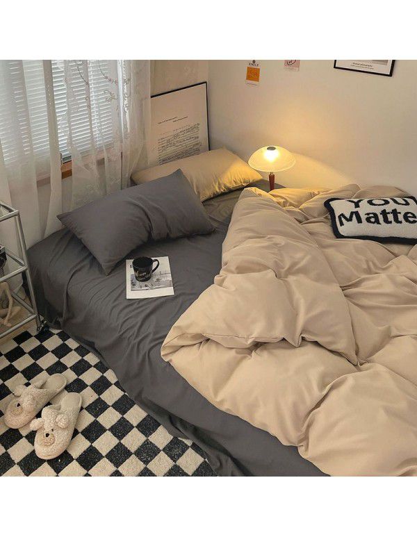 (Small Flowers Series) Nantong Four Piece Bedding Set Wholesale Factory Direct Sales Bedding Sheet, Quilt Cover, Fitted Sheet, Dormitory Three Piece Set