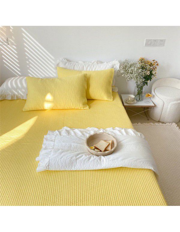 Self use fund! Exported to South Korea Quilted bed sheet with cotton quilt, three piece quilt, dual-use bed cover, air conditioner quilt