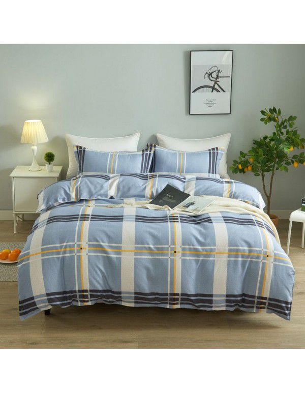 One replacement bedding sheet, quilt cover, thickened, brushed bed sheet, winter warm four piece set, physical supermarket wholesale