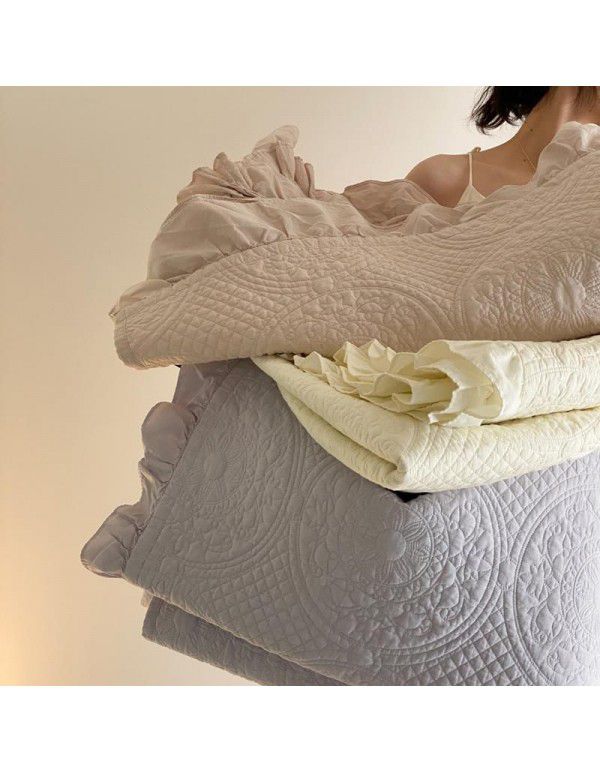 High grade washable heavy industry quilted Korean bed cover double-sided pure cotton cotton quilt in summer
