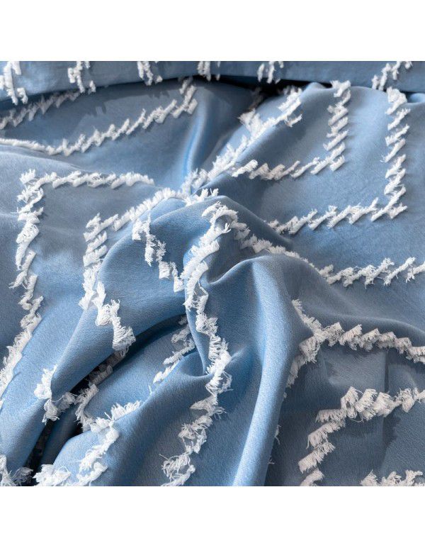 Nordic style four piece set Washed cut out bed sheet quilt cover Fitted sheet All season special price bedding wholesale