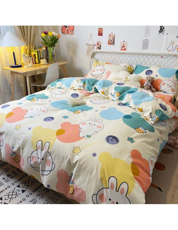 Cotton Quilt Cover Single piece Cotton Twill Checker Dormitory Student Single Bedding Sheet 1.5/1.8 m 2.0 Double Bedding Cover