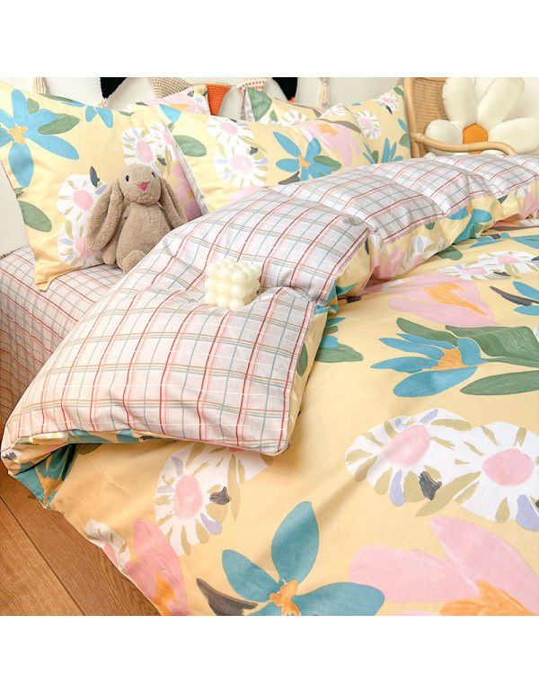 Cotton quilt cover, single piece, 100% cotton, 150x200, student dormitory, single person, 1.5 sheets, bed sheet, quilt cover, 200x230