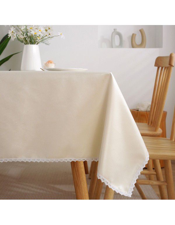 Cross border Amazon cotton and linen table cloth waterproof, oil proof, wash free, solid color table cloth restaurant tea table cloth spot wholesale