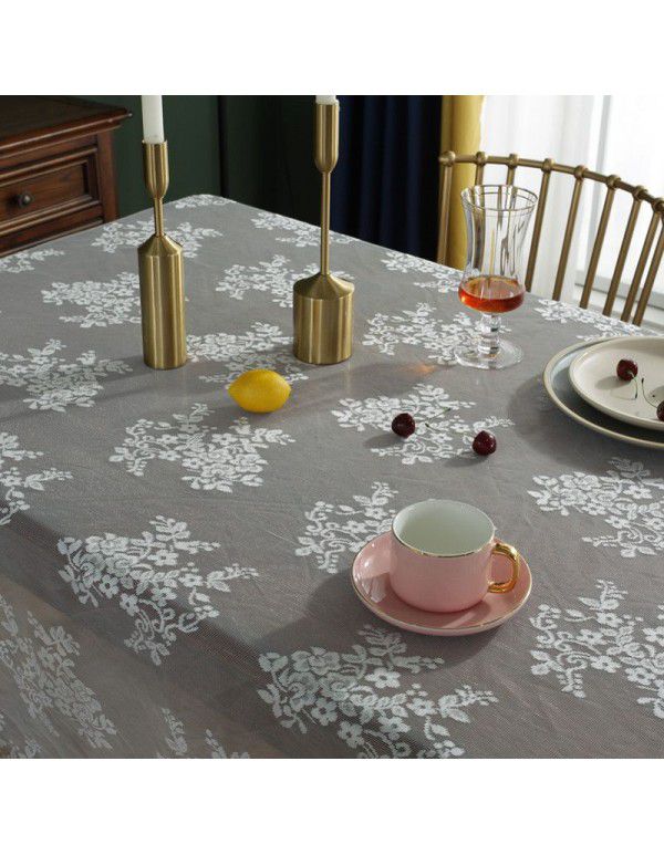 Lace tablecloth European style retro tea table rectangular household white hollowed out dressing table cloth cover cloth