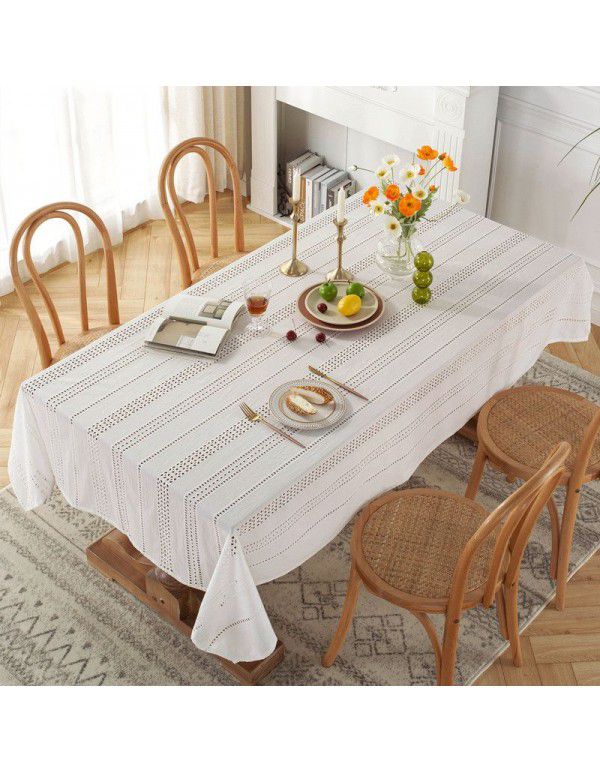 French style garden lace tablecloth, all cotton hollow out photo, white embroidered tea table table cloth, one tablecloth for distribution
