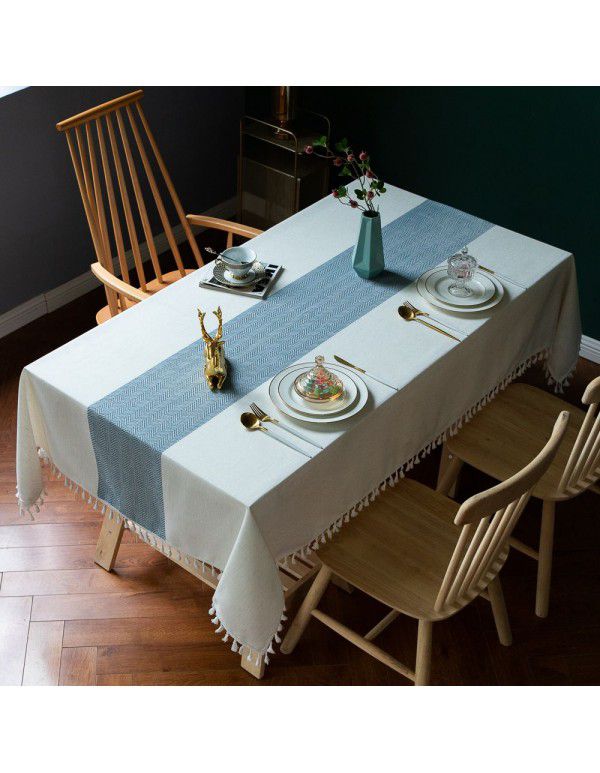 American Amazon Simple and Simple Cloth Cotton Linen Decorative Table Flag Plain European American Cross border Table Cloth Table Cloth