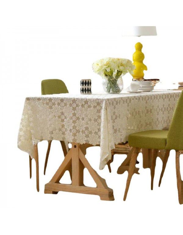 White tea table table cloth Lace table cloth Rectangular table cloth European style small fresh table cloth household cover cloth factory