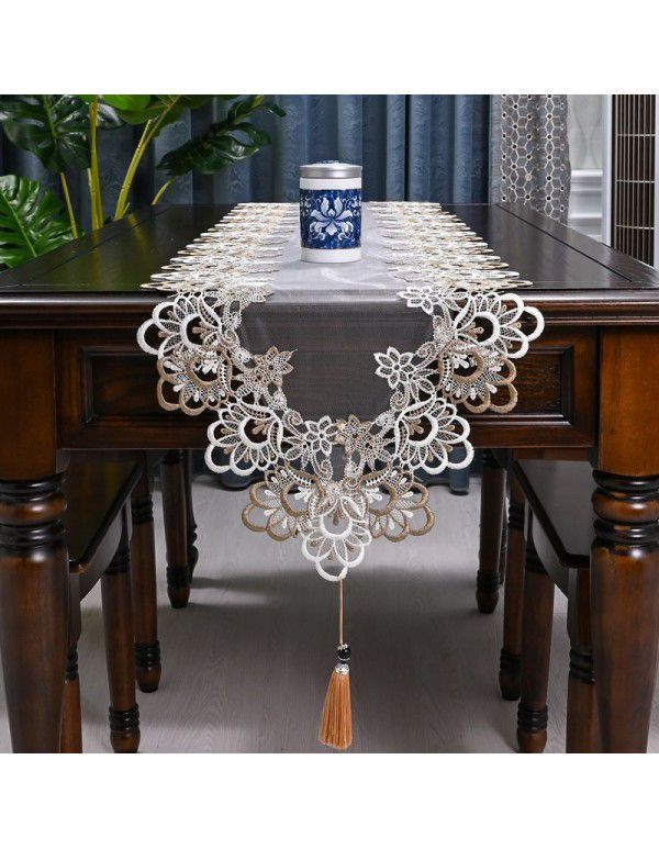 European style table, table, flag, TV cabinet, table cloth, long strip, Nordic style tea table towel, lace table cloth cover, simple cloth