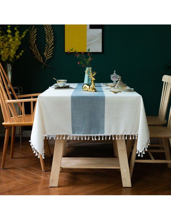 American Amazon Simple and Simple Cloth Cotton Linen Decorative Table Flag Plain European American Cross border Table Cloth Table Cloth