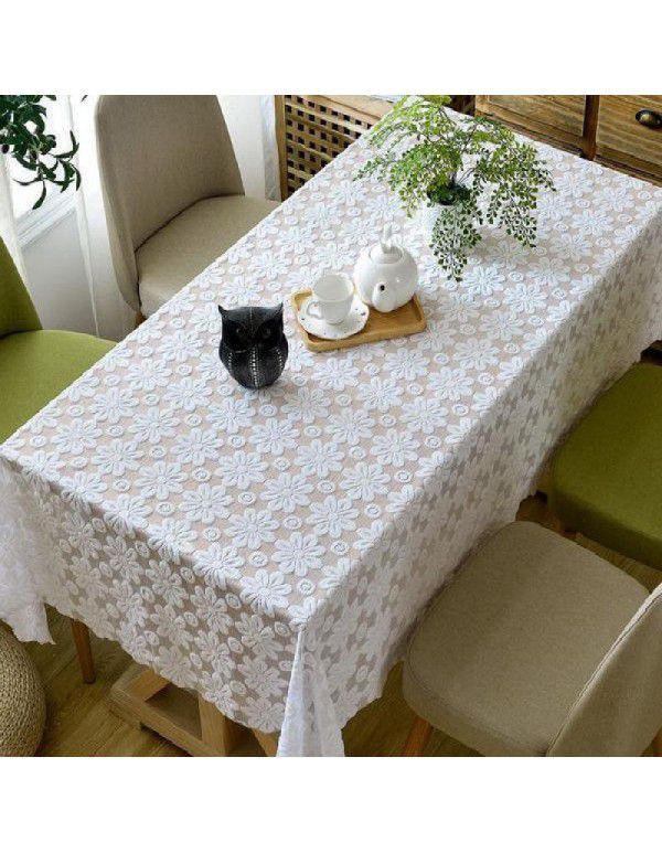 White tea table table cloth Lace table cloth Rectangular table cloth European style small fresh table cloth household cover cloth factory