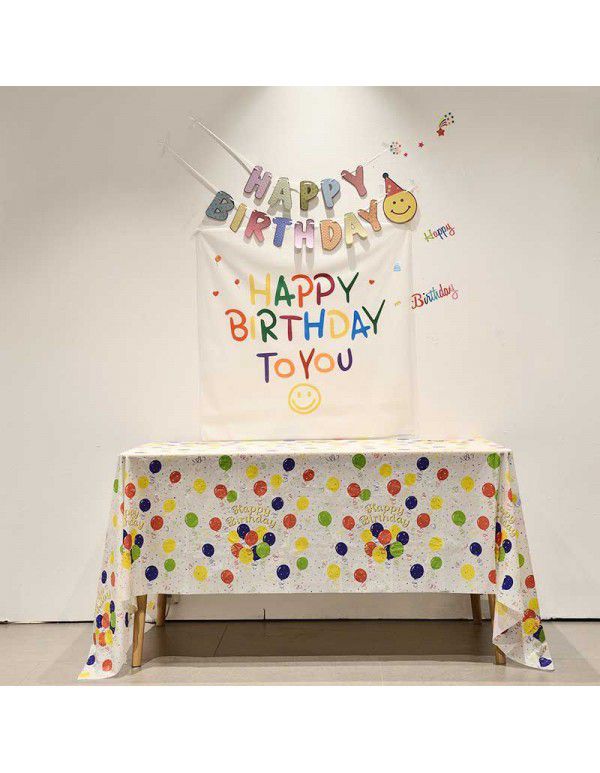  balloon party tablecloth PEVA disposable party tablecloth baby birthday decoration wash free party tablecloth