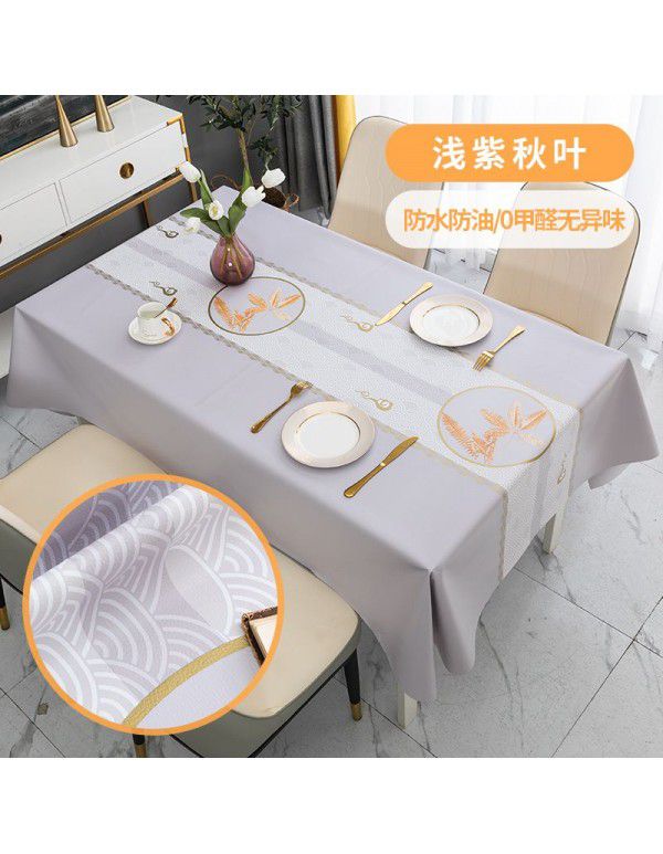 Home Nordic tablecloth waterproof, oil proof, scald proof, wash free table mat, tea table cloth ins style pvc tablecloth spot wholesale