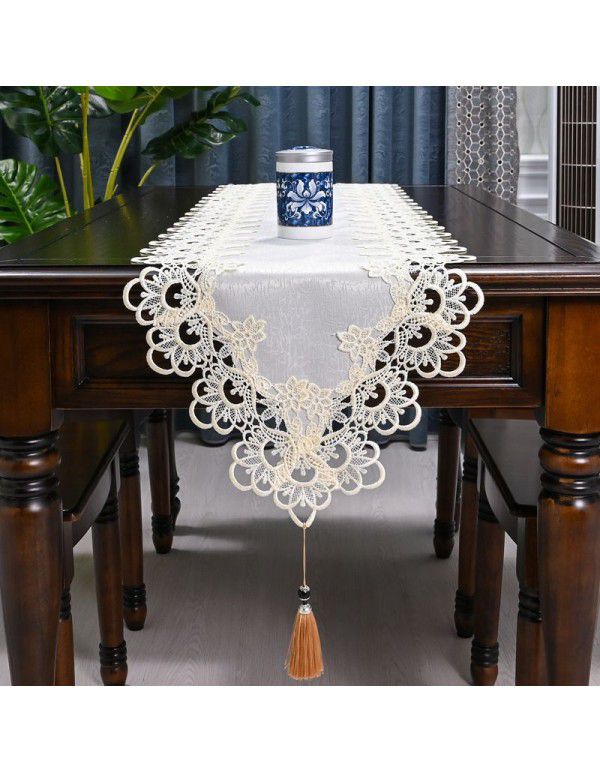 European style table, table, flag, TV cabinet, table cloth, long strip, Nordic style tea table towel, lace table cloth cover, simple cloth