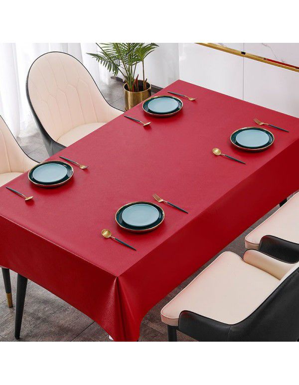 Waterproof tablecloth Wholesale color wash free pvc TV cabinet Dining table cloth Desk students 2022 new quick sale
