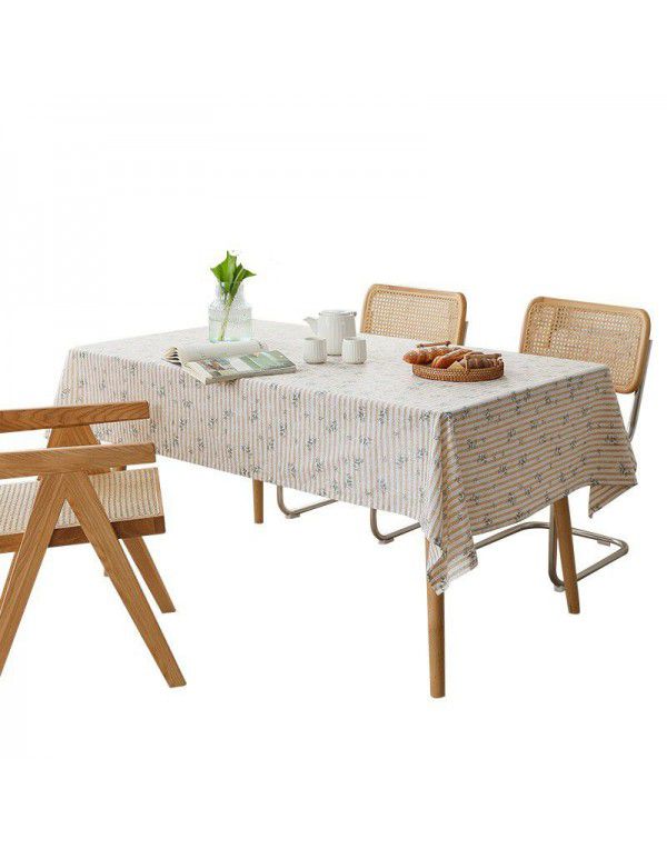 Small floral cotton and linen tassel lace cloth tablecloth Small fresh countryside photo background cloth Literature and art desk cloth