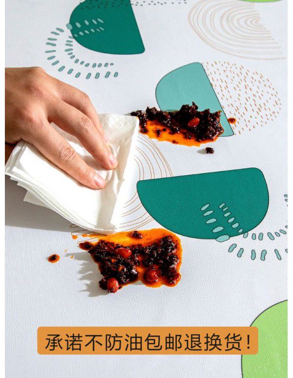 Table cloth waterproof, scald proof, oil proof, wash free pvc tea table mat rectangular light luxury table cloth