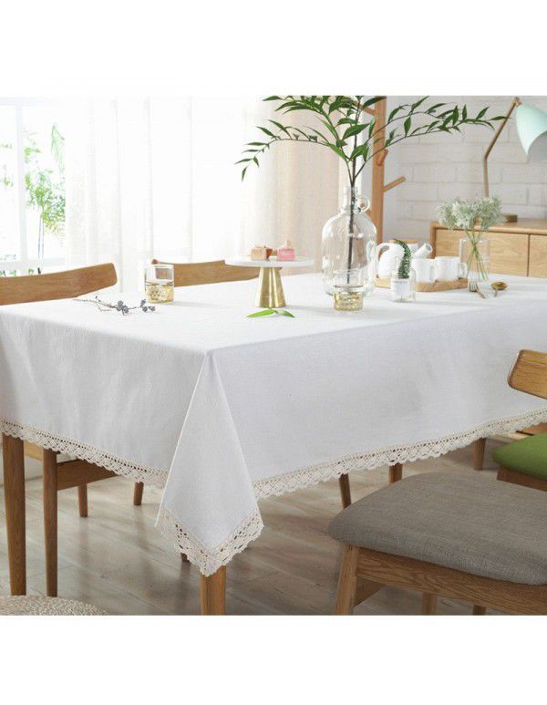 Lexuan Xiu cotton linen thickened tablecloth black and white simple ins wind cotton linen wholesale picnic party tablecloth cover