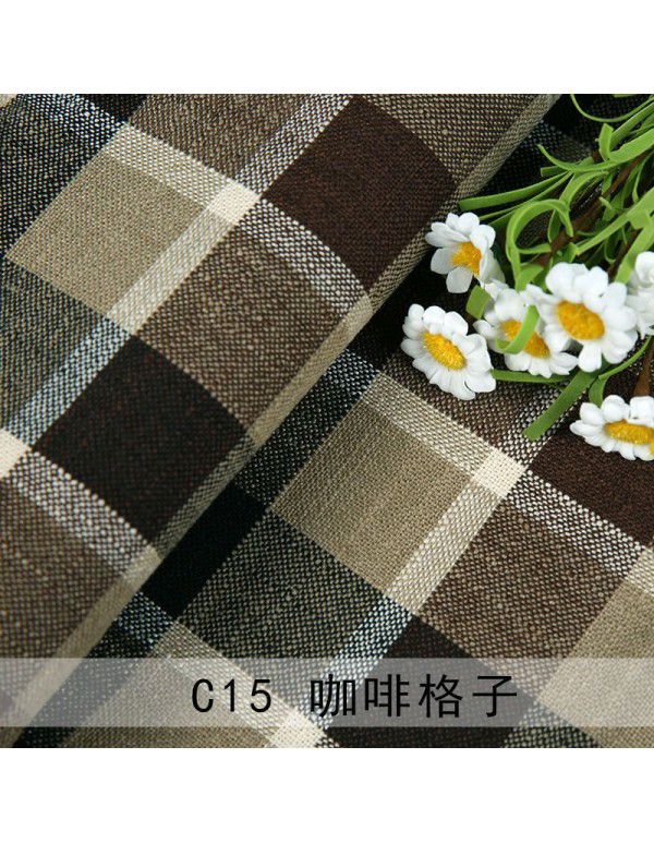 Cotton and linen tablecloth plain color thickened linen sofa fabric color coarse linen fabric old coarse canvas DIY manufacturer