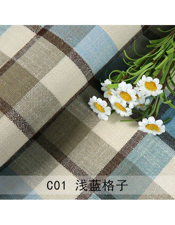 Cotton and linen tablecloth plain color thickened linen sofa fabric color coarse linen fabric old coarse canvas DIY manufacturer