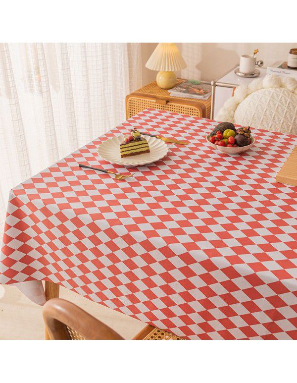 Table cloth waterproof, scald proof, oil proof, wash free pvc tea table mat rectangular light luxury table cloth