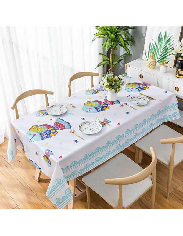Square table cloth, hot proof, washable pvc plastic table cloth, tea table mat, girl's heart ins, rectangular table cloth