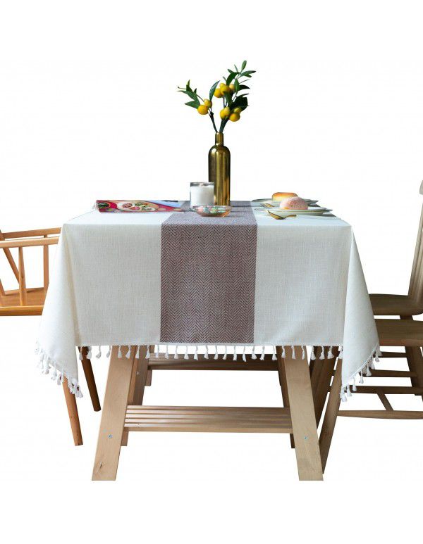 American Amazon Simple and Simple Cloth Cotton Linen Decorative Table Flag Plain European American Cross border Table Cloth Table Cloth