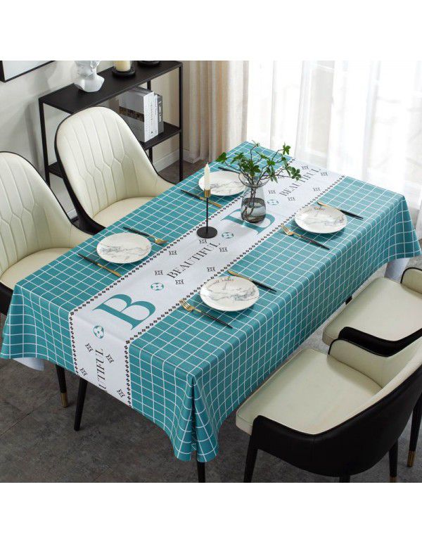 Table cloth waterproof, scald proof, oil proof, wash free PVC table mat, desk ins, student table cloth, modern simple tea table