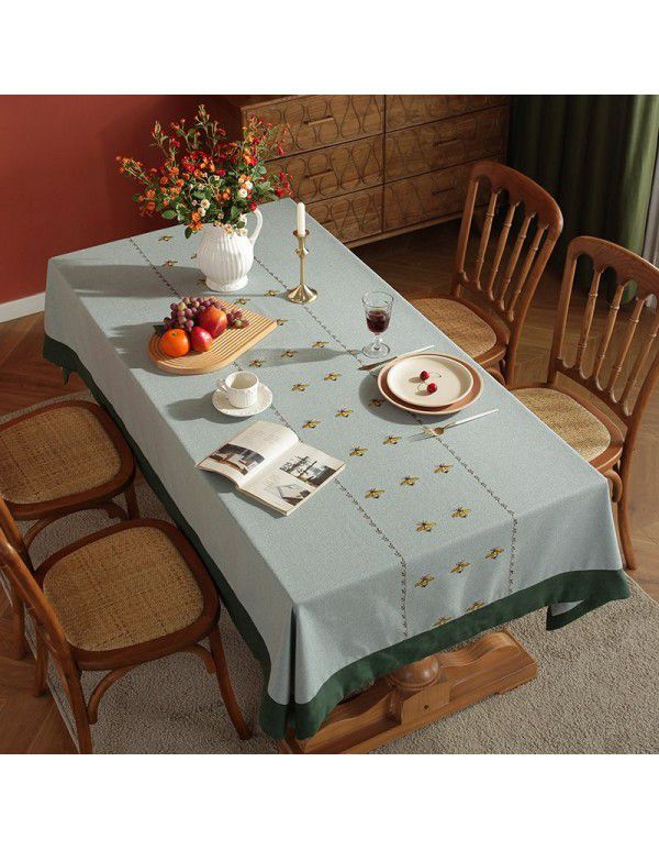 Cartoon Bee American Light and Luxury Cotton Linen Table Cloth Rectangular Table Cloth Living Room Wrapped Table Cloth Tea Table Cushion Cover
