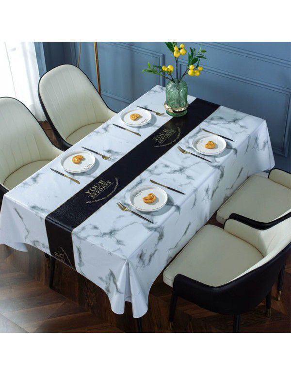 Table cloth waterproof, scald proof, oil proof, wash free PVC table mat, desk ins, student table cloth, modern simple tea table
