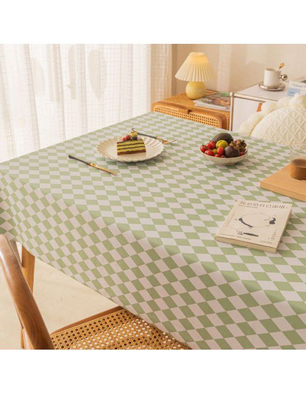 Table cloth waterproof, scald proof, oil proof, wash free pvc tea table mat rectangular light luxury table cloth