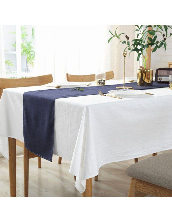 INS style minimalist white pleated cotton shooting background cloth Hotel restaurant decorative tablecloth Table cloth customization