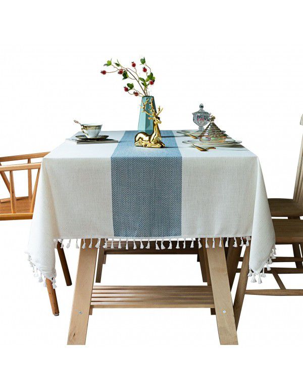 American Amazon Simple and Simple Cloth Cotton Linen Decorative Table Flag Plain European American Cross border Table Cloth Table Cloth