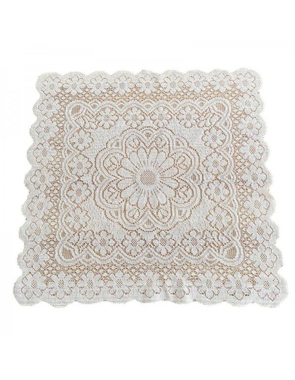 Lace hollowed out white lace square antique bedside table sofa refrigerator home textile home decoration table cloth table cloth