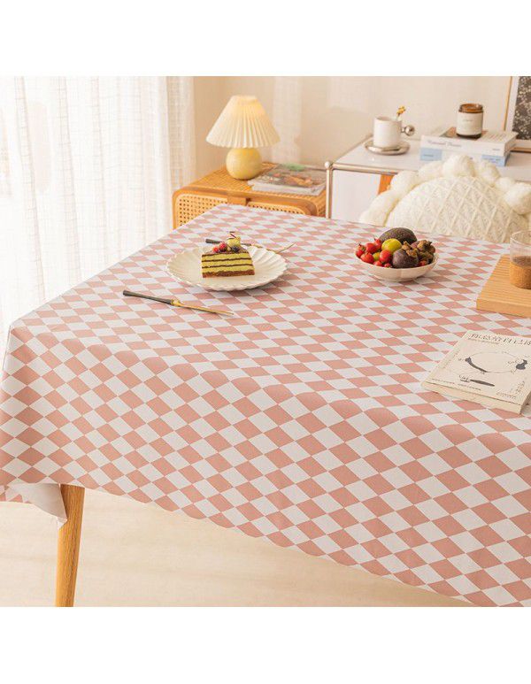 Table cloth waterproof, scald proof, oil proof, wash free pvc tea table mat rectangular light luxury table cloth