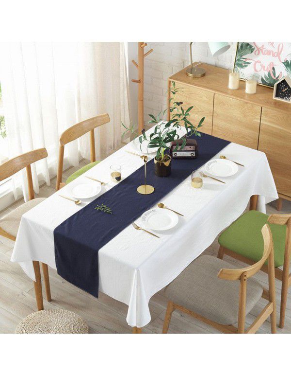 INS style minimalist white pleated cotton shooting background cloth Hotel restaurant decorative tablecloth Table cloth customization