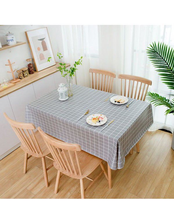 Square table cloth, hot proof, washable pvc plastic table cloth, tea table mat, girl's heart ins, rectangular table cloth