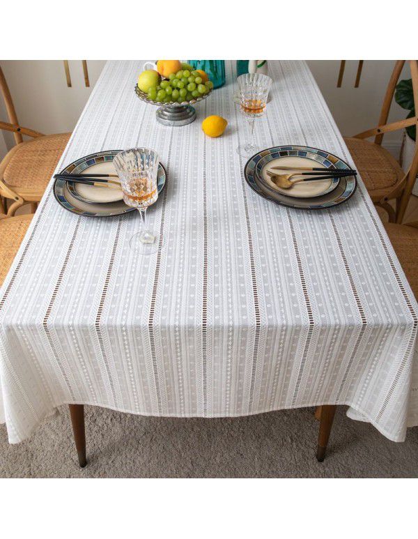 White lace tablecloth small fresh French western table cloth American pastoral tablecloth Japanese cotton linen Korean