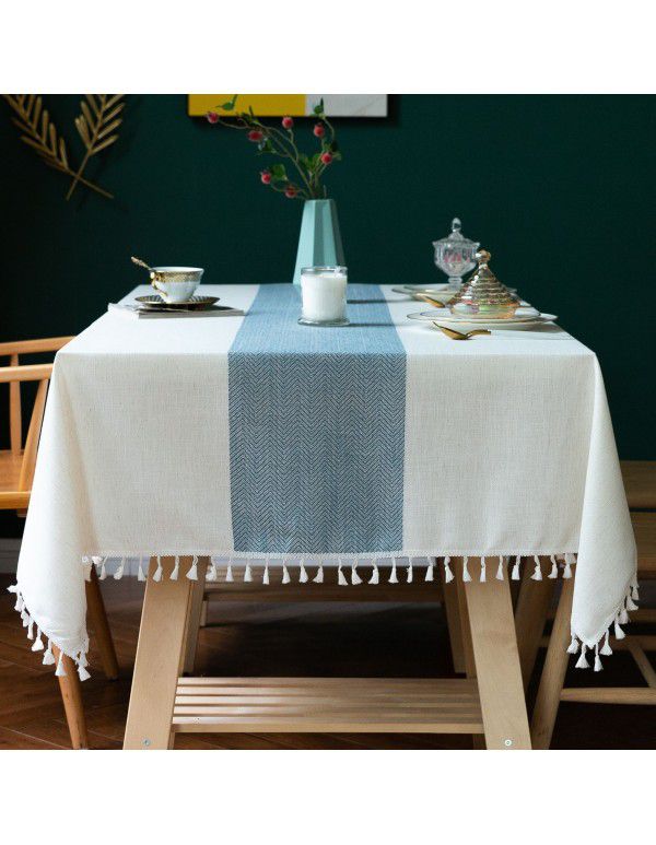 American Amazon Simple and Simple Cloth Cotton Linen Decorative Table Flag Plain European American Cross border Table Cloth Table Cloth