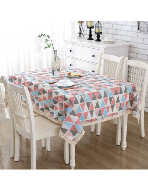 Xinjiang Style Table Cloth Exotic Table Cloth Retro American Ethnic Style Cotton Linen Bar Room Tea Table Student