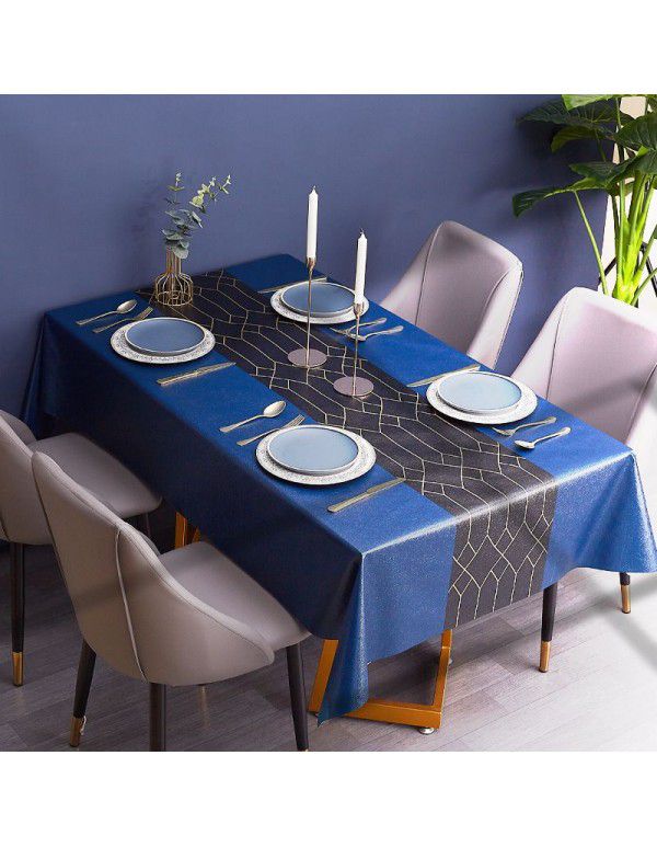 Table flag, table cloth, waterproof, oil proof, wash free net, red table cloth, Nordic style, rectangular tea table cloth, home