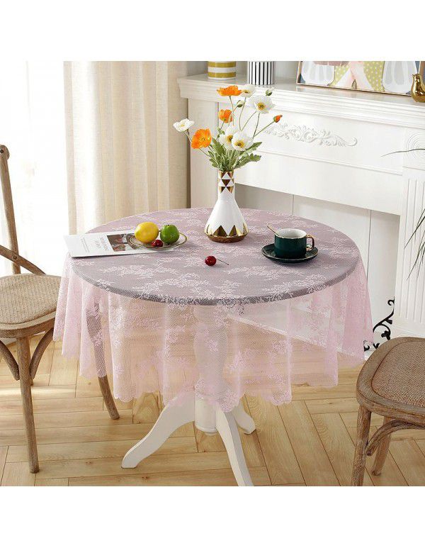 Lace tablecloth round small round table cloth Nordic vintage white ins style tablecloth net red dessert table cover