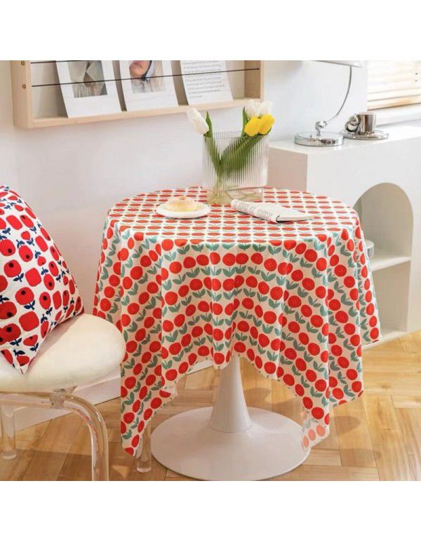 Wholesale ins hanfeng simple table cloth round table plaid table cloth small fresh desk plush background cloth factory