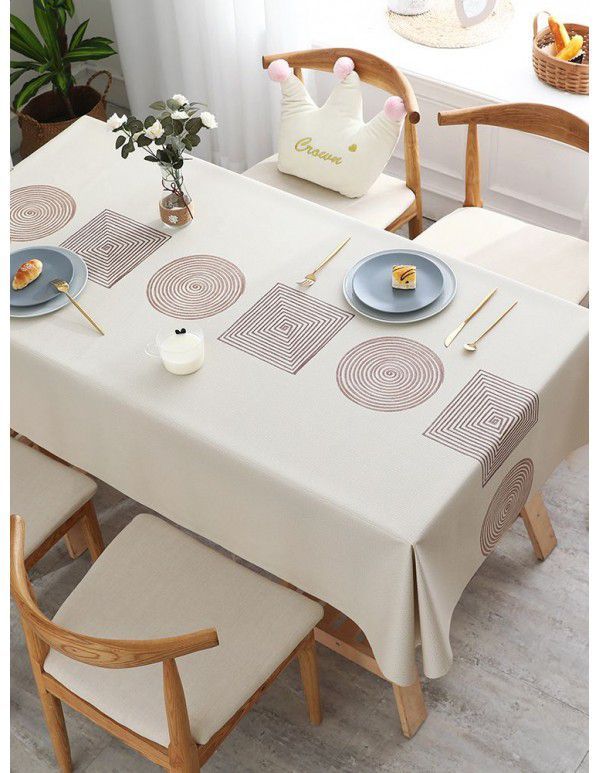 Table cloth waterproof, scald proof, oil proof, wash free pvc tea table mat rectangular light luxury table cloth