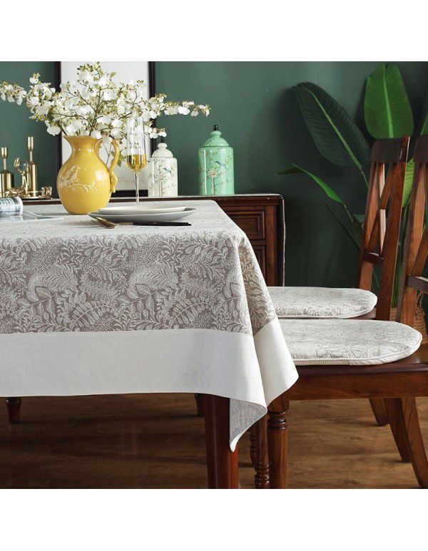 Cross border American retro pastoral tablecloth pad cotton linen restaurant tablecloth rectangular household tea table tablecloth wholesale