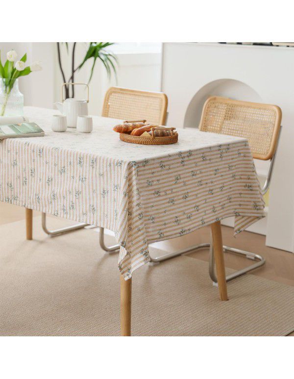 Small floral cotton and linen tassel lace cloth tablecloth Small fresh countryside photo background cloth Literature and art desk cloth